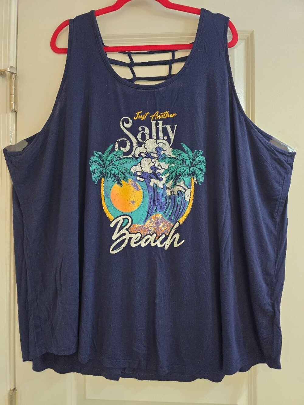 Maurices Just Another Salty Beach Graphic Tank - Navy